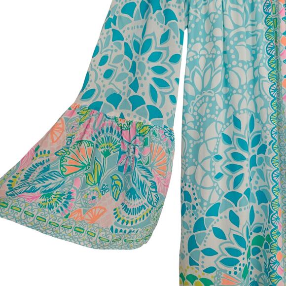 Lilly Pulitzer Nevie Dress Size XS Caribbean Citrus Off Shoulder Tropical Beachy - Picture 3 of 11